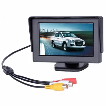 Hot-Sale 4.3 colių TFT LCD Automobilinis Stebėti Automobilių Grįžtamieji automobilių Stovėjimo aikštelė monitorius su 2 video įvestis Galinio vaizdo Kamera, DVD