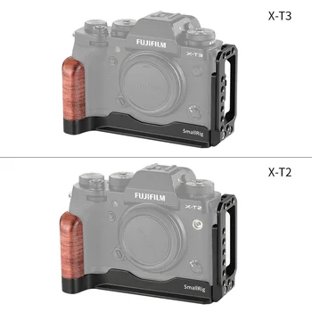 SmallRig X-T3/X-T2 L-Laikiklis, skirtas Fujifilm X-T3 ir X-T2 Kameros Greito Atleidimo L Plokštė Su medžio Rankena+Arca Suderinta Plokštė-2253