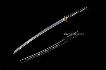 Katana kardas nekilnojamojo aštrių handforged japonijos samurajų kardai paukščių tsuba full tang plieno peilis su kraštais namų dekoro