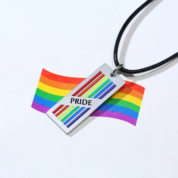 Vnox Pasididžiavimas Meilė yra Meilė Vaivorykštė Pakabukas Vyrams iš Nerūdijančio Plieno Karoliai LGBTQ Lesbiečių, Gėjų, Atsitiktinis Papuošalai