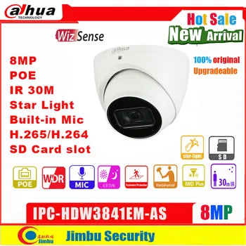 Dahua WizSense Tinklo 8MP Kamera IPC-HDW3841EM-KAIP žvaigždės šviesos POE built-in Mic Built-in infraraudonųjų SPINDULIŲ LED max IR atstumas 30 m WDR