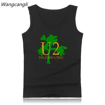 Į U2 Vest JK Super Roko Muzikos grupės vyrai tankų marškinėliai vasaros sporto salė vest medvilnės kultūrizmo bako viršuje vyrų fitneso drabužių