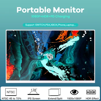 Stebėti Nešiojamas LCD Monitoriai 1080p HDR IPS Žaidimų Monitorius su Tipas-C, HDMI Samsung PS4 XBOX 15