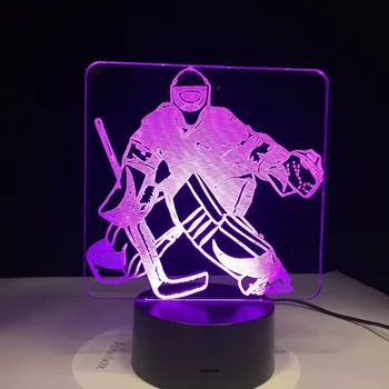 Ledo Ritulio Žaidėjas Sport 3D Lempa 7 Spalvinga Naktį LED Lemputė USB Miegamasis Miego Apšvietimo Dovanas Vaikams Kanadiečiai Apdailos 3D1069