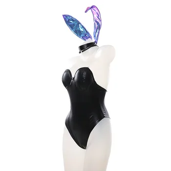 COSSUNGame LOL KDA Seraphine Evelynn Sexy Bunny mergina Cosplay Kostiumų jumpsuit Rinkinys Moterims