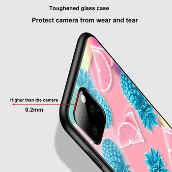 Vaisių, Ananasų Funda Atveju Iphone 12 Pro case for Iphone 12 11 XR Pro XS MAX X 7 8 6 6S Plus SE 2020 Grūdintas Stiklas Atveju