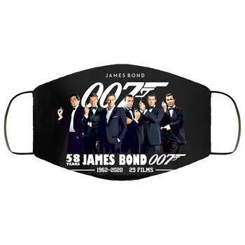 58 Metų James Bond 1962-2020 Jubiliejų Nagų Dangos, Daugkartinio naudojimo Plaunamas Audinys Veido Kaukė su Filtru