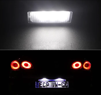 1 Pora Canbus Klaidų Balta 18SMD LED Skaičius Licencijos numerio apšvietimo Lemputės VW Touareg Tiguan Golf 5 Passat 
