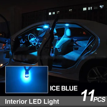 11pcs Baltas Automobilis LED Žibintai Interjero Paketas Komplektas Tinka 2019 Hyundai Santa Fe Žemėlapis Dome Kamieno Veidrodis Licencijos Lempos
