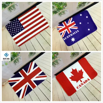 Grindų Kilimėliai Anti-Slip Mat didžiosios Britanijos, Amerikos vėliava Kanada, Prancūzija, Australija, spausdintą Modelio Kilimas Kilimas Vonios Duris, Kambarį