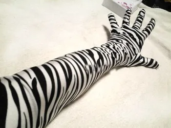 Zebra-juostelės suaugusiųjų ilgų pirštų šokių spektaklis pirštinės unisex kumštinės pirštinės
