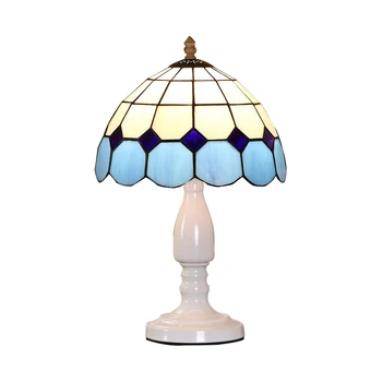 Tiffany Stalo lempa su rankų darbo umbra tiffanylamp Miegamojo kambarį Lovos Pusėje patalpų namuose deco vitražas stalo lempa
