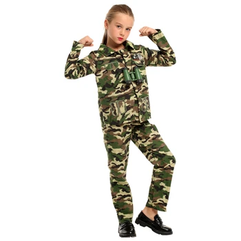 Vaikai Vaiko Specialiųjų Pajėgų Karys Kostiumas Mergaitėms Kariuomenės Karinių Kamufliažas Okupacijos Vienodą Žaidimą, Vaidmuo Žaisti Išgalvotas Suknelė