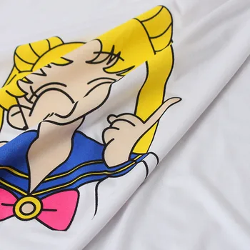Hrajuku Japonijos Sailor Moon Pižama Nustatyti Moterų Ilgas/ Trumpas Rankovės Medvilnės Sleepwear Animacinių filmų Nighty Kostiumas Pyjama Mergaičių Namų Drabužiai