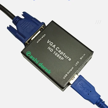 VGA Konverteris Mini Vaizdo įrašymo Įrenginys 1080p VGA Įvestis Kreiptis Į Usb Vga Signalų Perdavimas Nešiojami Įrašymo Dėžutė su laidais