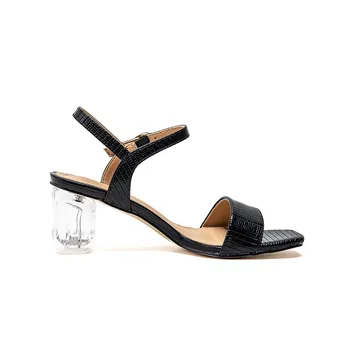 MORAZORA 2020 naujausias moterų sandalai vientisos spalvos sagtis kristalų aukšto kulno vasaros sandalai paprastas šalies batų moteris, didelis dydis 43
