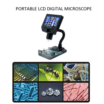 G600 600X HD 3.6 MP 8 Led Nešiojamas LCD Skaitmeninis Mikroskopas su 4.3