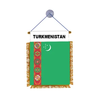 Ryte užsakymą TURKMĖNISTANAS mini keistis vėliava, automobilių apdailos nacionalinės vėliavos