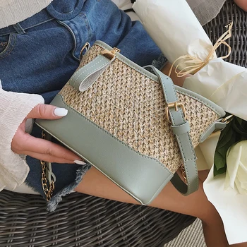 WEIXIER maišelį 2019 m. Vasaros Mados Nauji Aukštos Kokybės Šiaudų Moterų Dizaineris maišą Grandinės Petį krepšys Paplūdimio krepšys V1-85