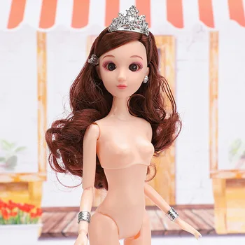 30cm BJD Doll su 3D Akių Aukso Garbanoti Plaukai 12 Bendras ubierz Princesė Vaikų Žaislas Gimtadienio Dovana Mergaitėms, Žaislai, Kamuolys, Šlifuota Lėlės